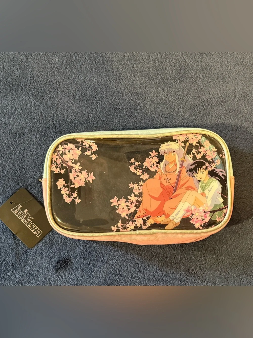 Inuyasha Pink Anime Cosmetic Bag with Clear Top - Picture 1 of 9